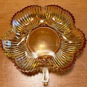 Iridescent Glass Flower-Shaped Dish - Vintage